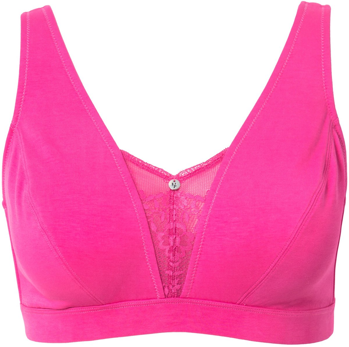 Ulla Popken - Dames - Bralette kantinzet zonder beugel - Roze - Maat 90D
