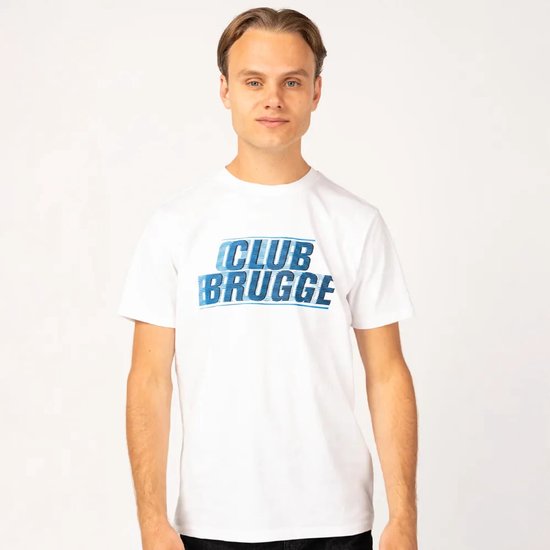 T-shirt Club Brugge homme - taille XXL - Wit - T-shirt Bruges adulte - T-shirt officiel Club Brugge