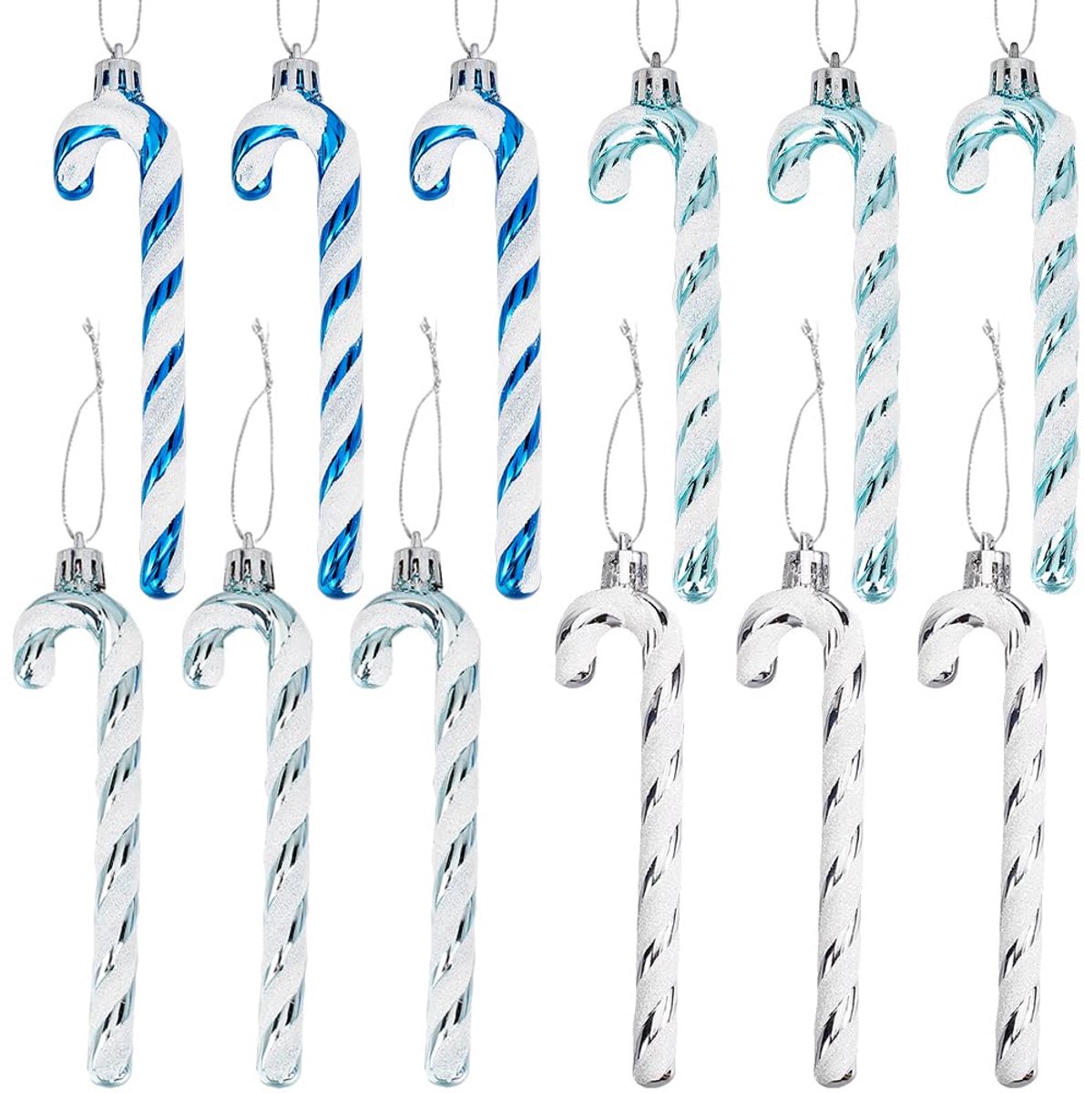 24 stuks zuurstokken, ornamenten, kunststof, suikerstokken, Kerstmis, mini-zuurstokken, winter, snoep, hangende ornamenten, kerstsnoep, ornament voor kerstboom, decoratie, nieuwjaar