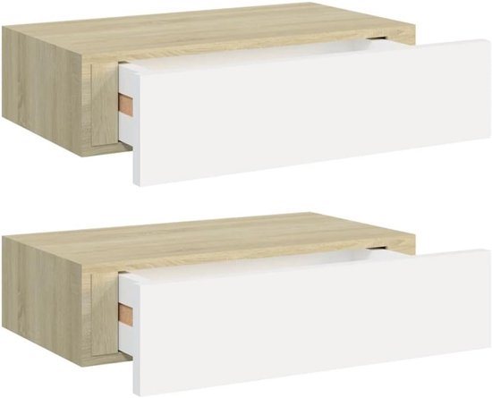 Loods 5 - Wandplank zwevend met 2 lades Zwevende wandplank met 2 lades #1