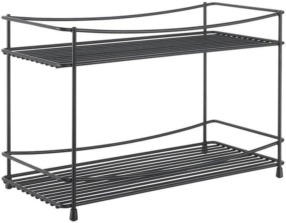Zwarte Kruidenrek voor 2 Etages, 33x16x21 cm