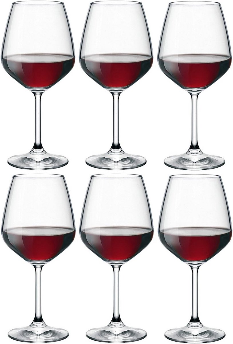 Set van 6 elegant gevormde wijnglazen 53 cl - innovatieve vorm met hellende wand