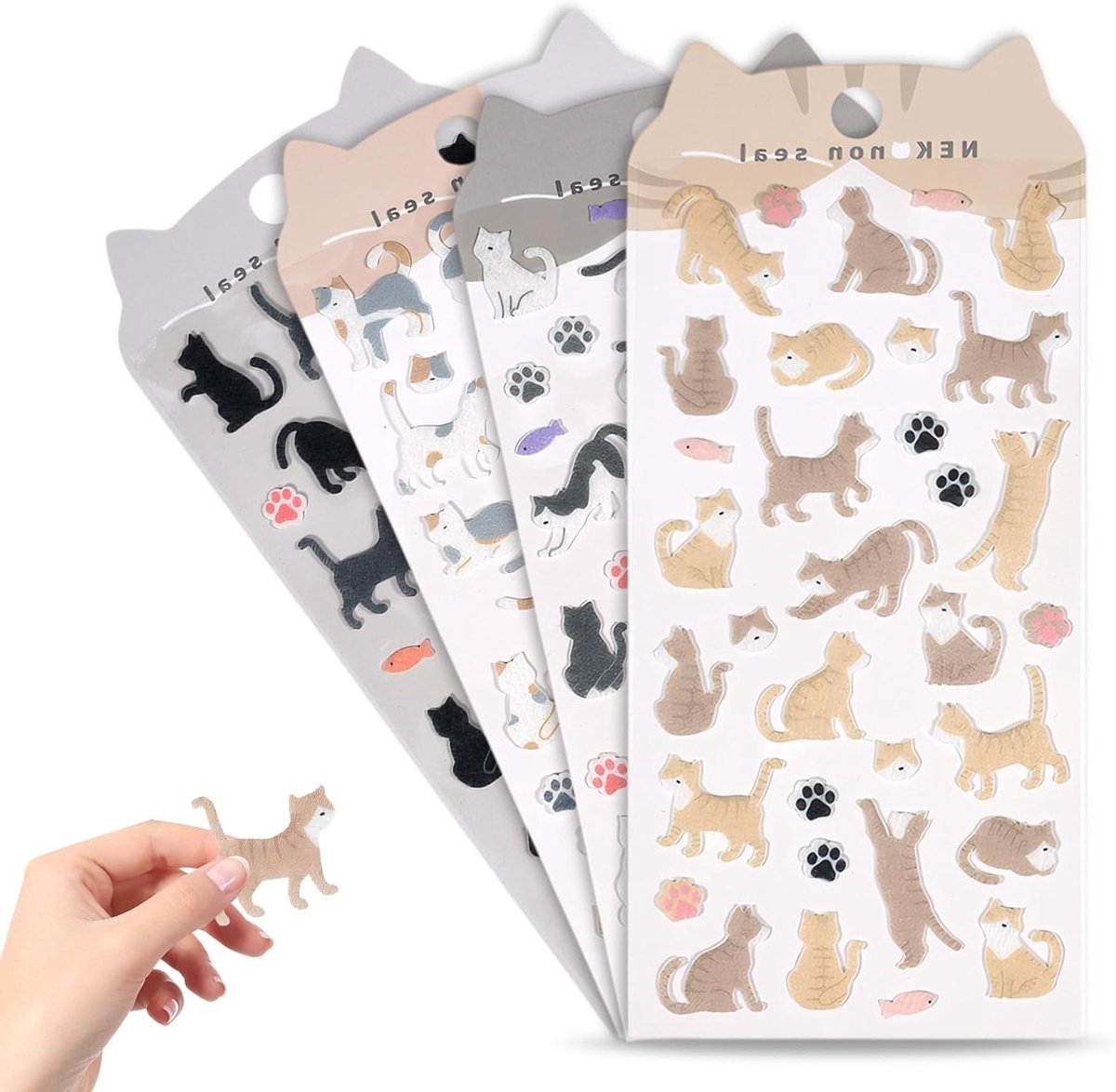 Ronte - Stickers voor katten - 4 vellen - waterdicht vinyl - laptop, scrapbook, gitaar, waterfles, dagboek.