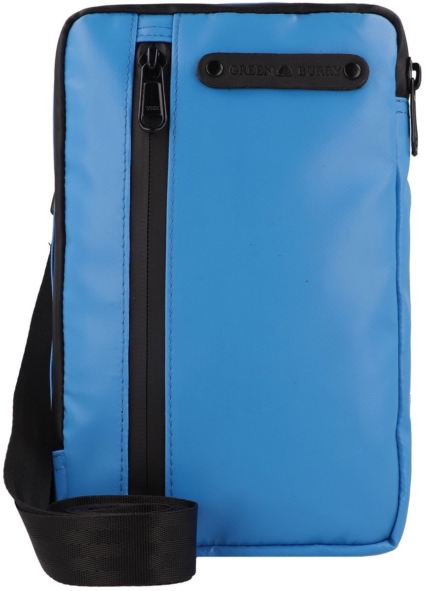 Greenburry Upcycled Tarpaulin Mini tas Schoudertas 14 cm - Dames - blue