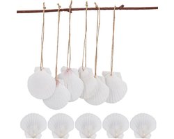 24 Stuks Schelpen Kerstversieringen - Hangende Schelpen Decoraties voor Strandbruiloft en Ambachtelijke Projecten