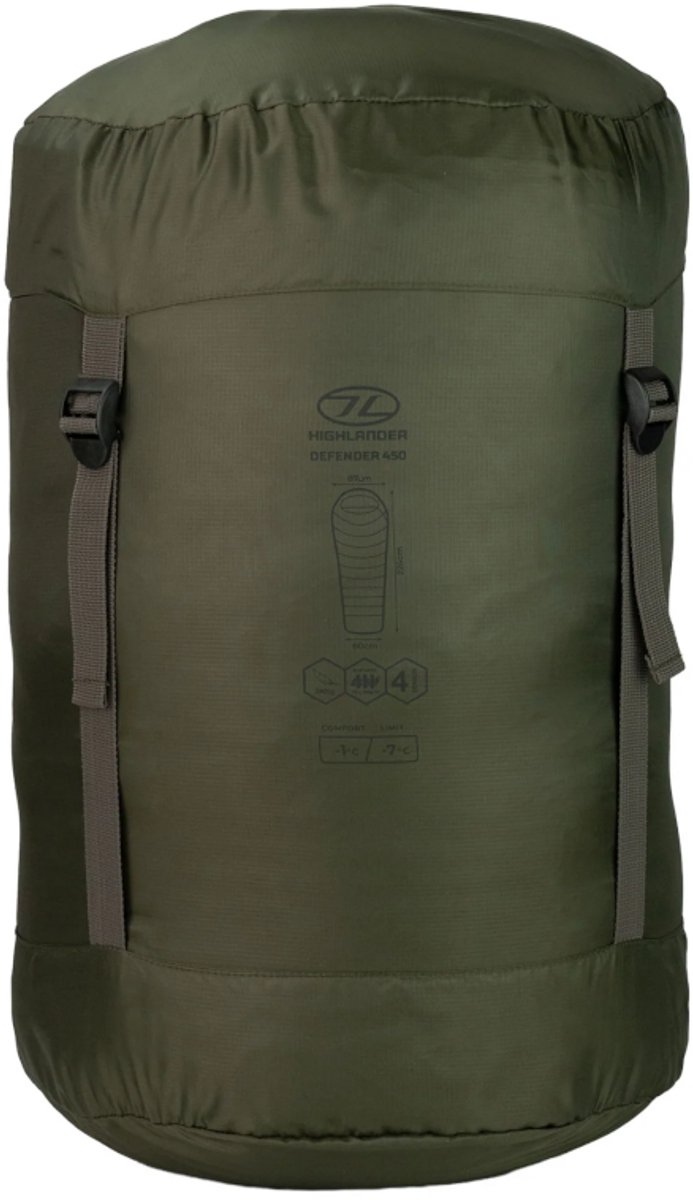 Highlander Forces mummyslaapzak Defender 450 -7°C - Groen van Merkloos — afbeelding 2