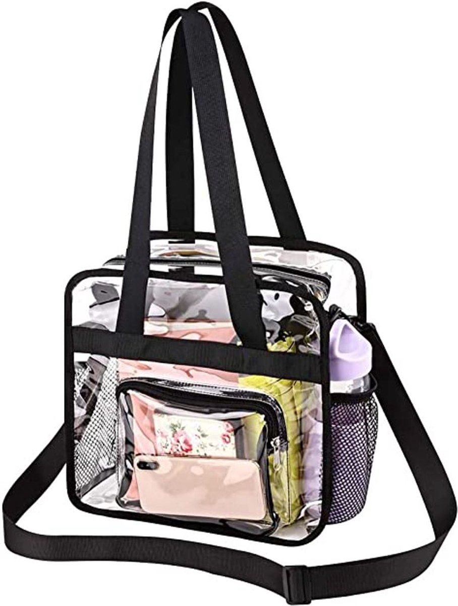 Transparante draagtas, transparante toilettas, PVC-cosmeticatas met schouderband