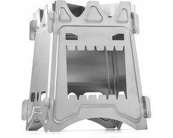 Lichtgewicht, draagbaar, roestvrij staal, houtgestookt campingfornuis, rugzakfornuis, opvouwbaar fornuis, geschikt voor buitenactiviteiten zoals wandelen, kamperen en picknicken.