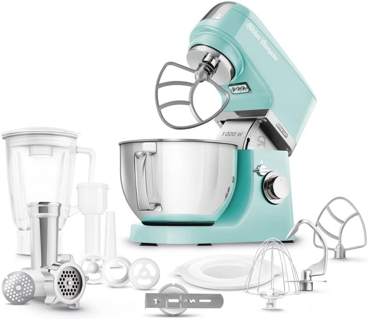 Krachtige multifunctionele keukenmachine 1000W roestvrijstalen kom 4,5L 8 snelheden