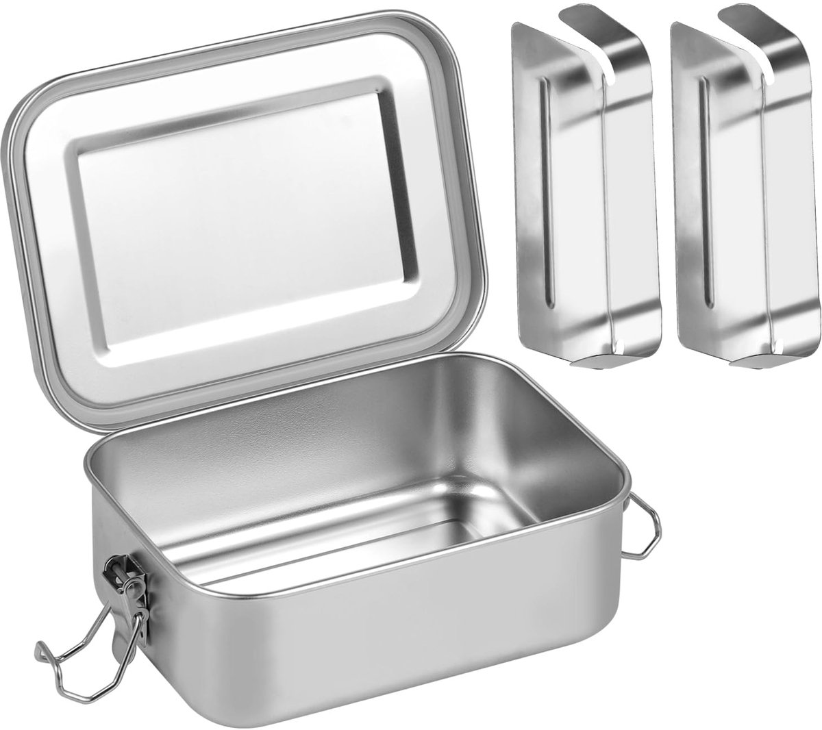 IMPERATORIS® Broodtrommel - Brooddoos - Brood Bewaardoos - Perfect voor Scholen Jongens en Meisjes - 1 Stuk - Zilver