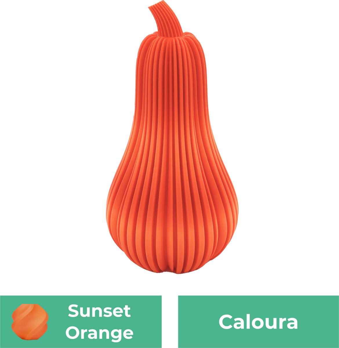Caloura pompoen beeld – Decoratief beeld - Sunset Oranje - 3d geprint beeld – Herfst woondecoratie - :positie: - 11CM