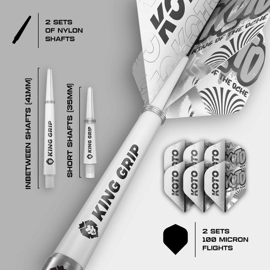 KOTO - Sting Silver Straight - 90% Tungsten - Dartpijlen - 22 Gram - Zilver - Steeldarts van KOTO — afbeelding 3