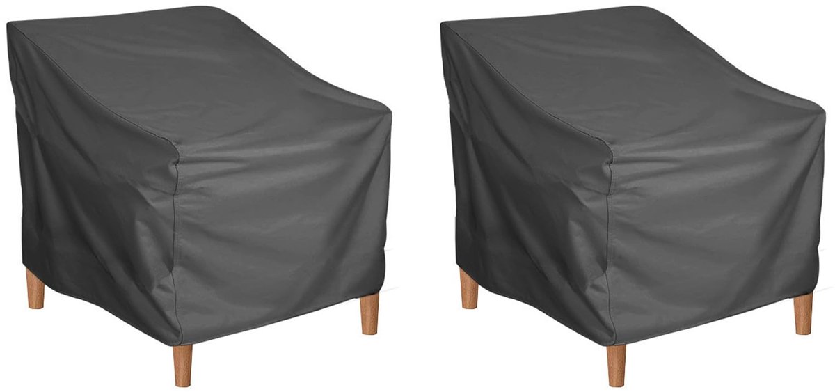 Unyqoos Weerbestendige en waterdichte beschermhoezen voor tuinstoelen, set van 2 zwart