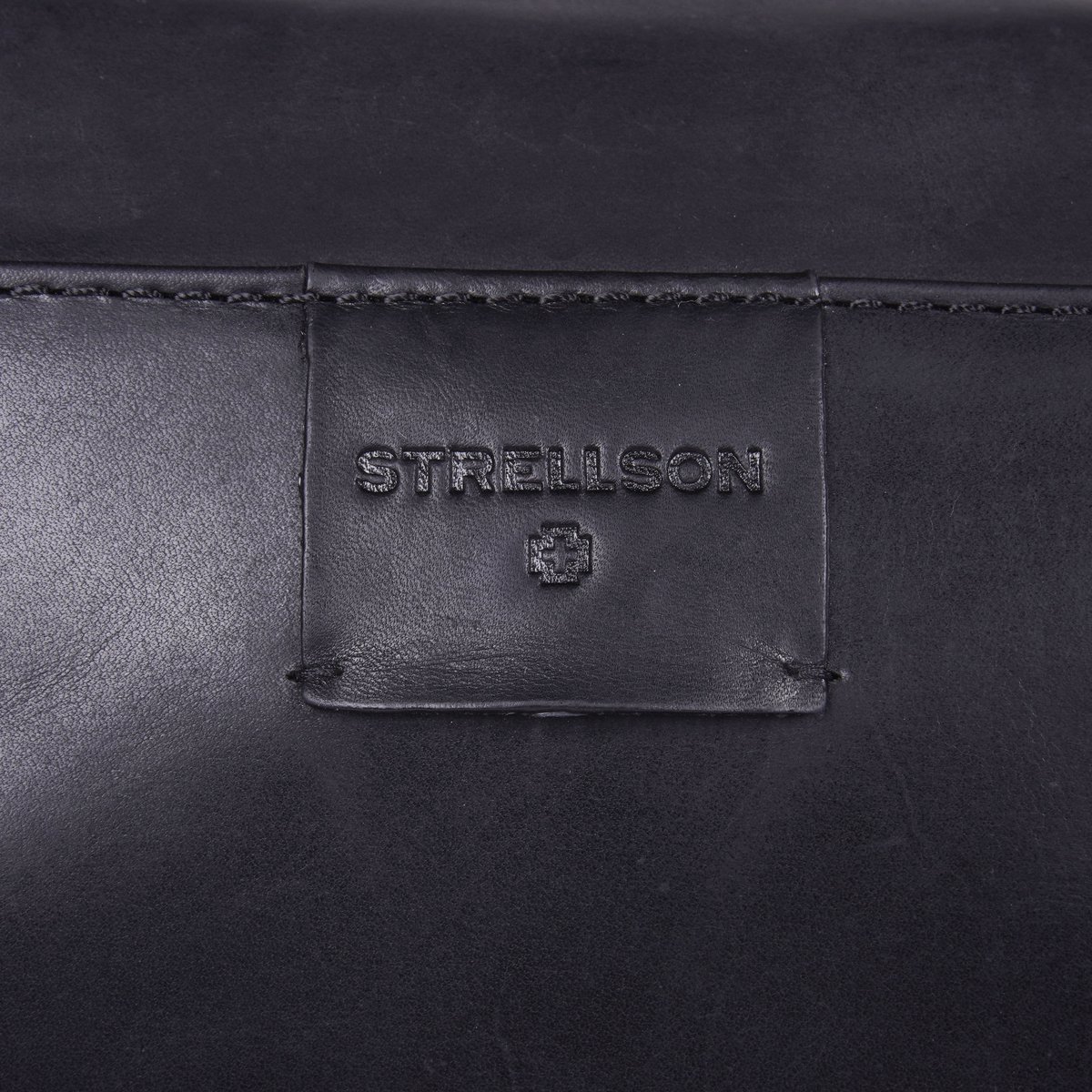 strellson Leren Schoudertas Handtas met laptopvak Brick Lane Jim BriefBag Black Zwart