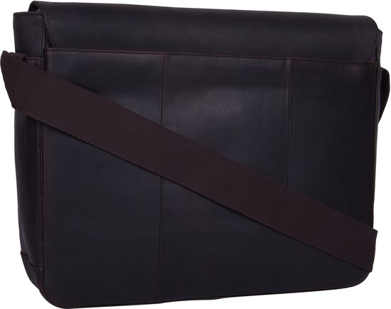 strellson Cuir Sac à épaule bandoulière Sac d'ordinateur portable pour ordinateur portable Brick Lane Messenger Dark Brown Brun