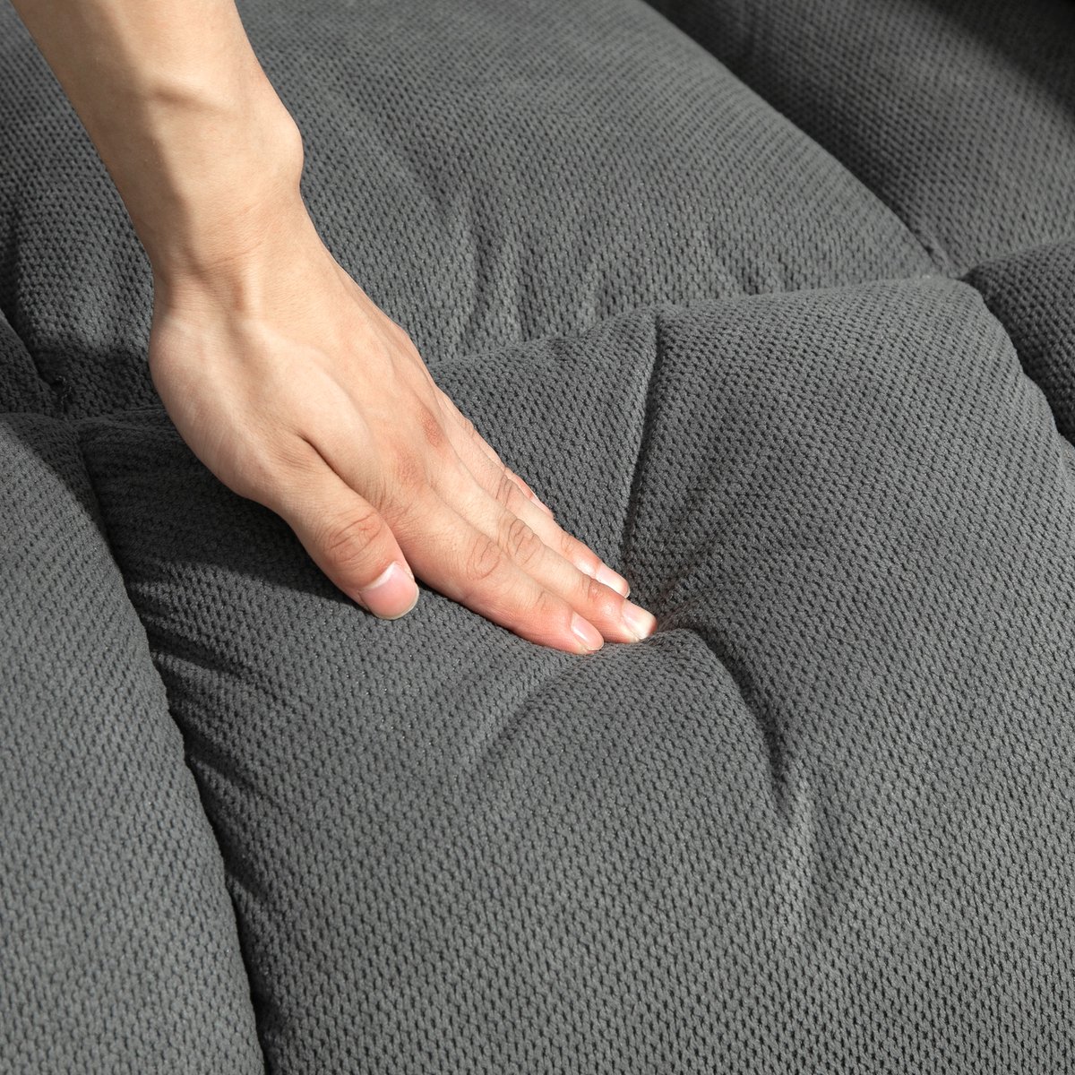 HOMCOM Multifunctionele Massagestoel Fluweel Grijs - afbeelding 2