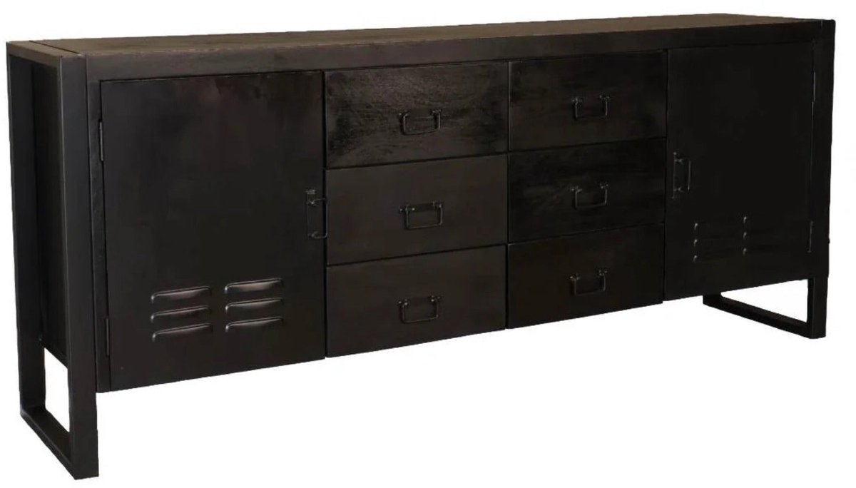 Dressoir mangohout 200cm zwart Jazzy duurzaam mango kast
