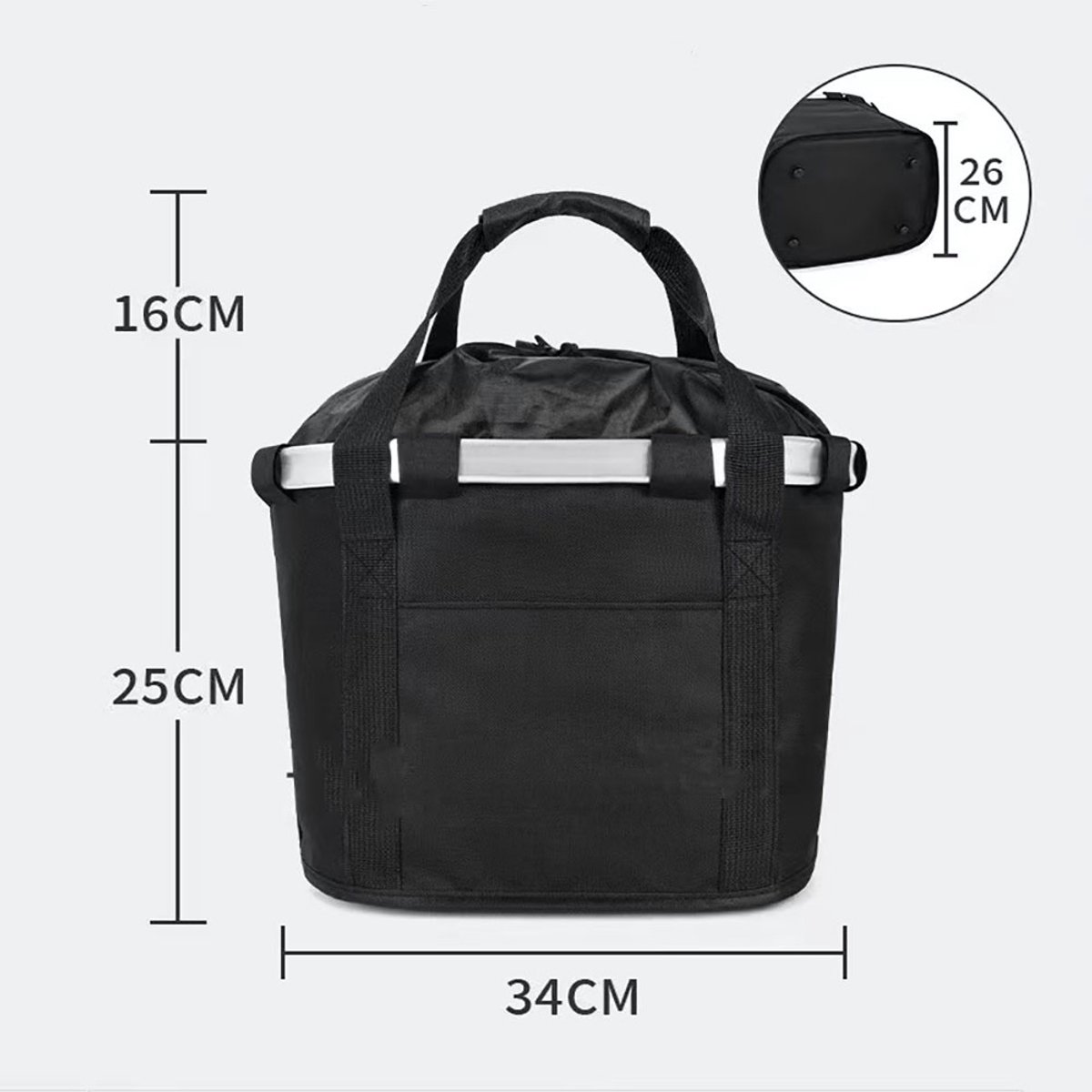 Hondenmand fiets voorop -hondenfietsmand -Fietsmand - fietstas hond -Huisdiermand - 34*26*25cm - hondenmand fiets - fietstas stuur -Fietsstuurmand - Voorop gemonteerd - Opvouwbaar - afneembaar - Geschikt voor kleine honden tot 10 kg -Zwart – foto 8
