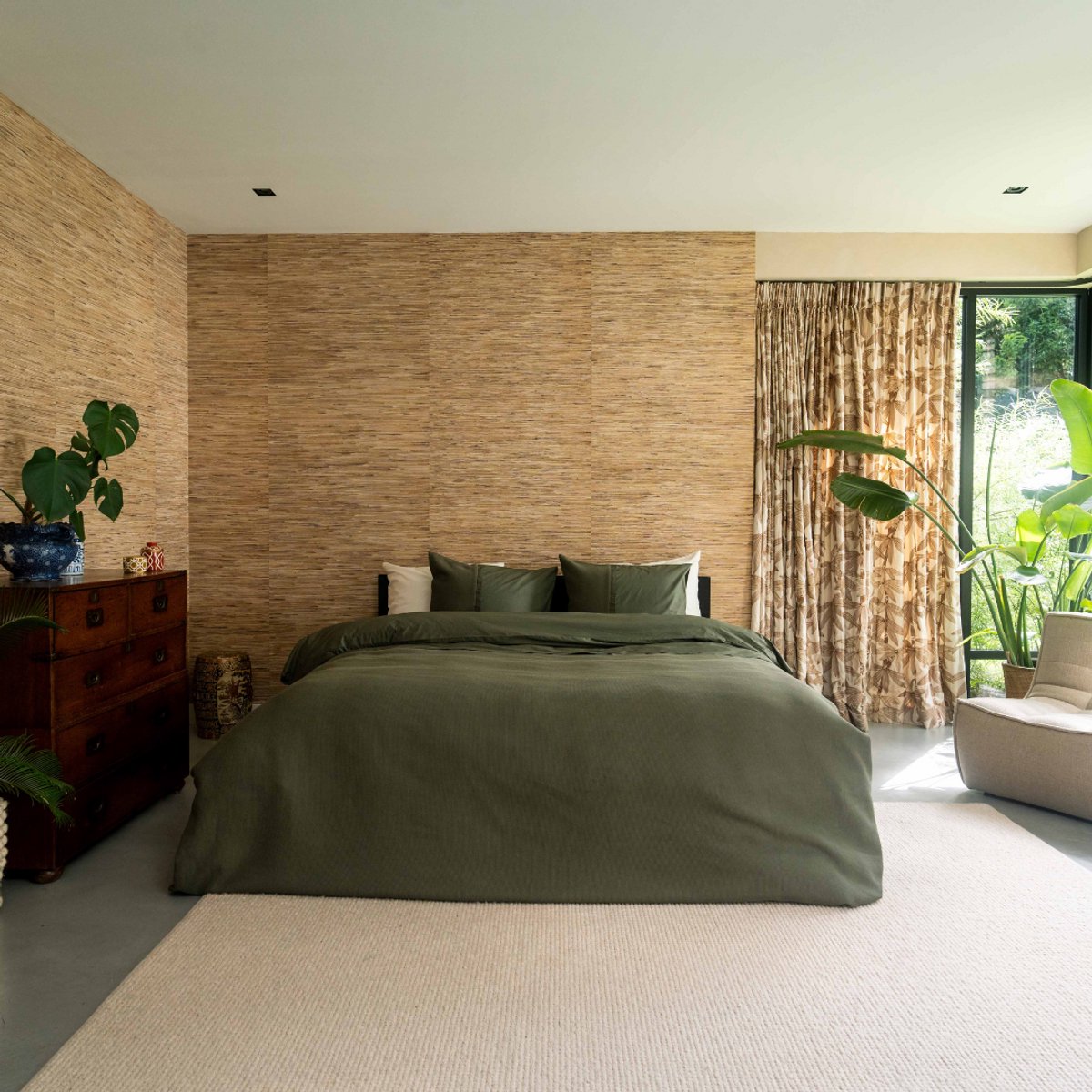 Kayori Erimo Dekbedovertrek Egyptisch Katoen - 240x200-220 cm +2 slopen - Lits-jumeaux - 300 TC Premium Hotelkwaliteit - Donkergroen