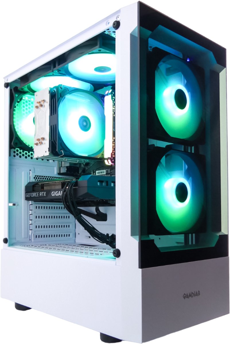 Ryzen 7 5700X|RTX 5050|16GB|500GB - Full RGB Game PC Wit - GeForce RTX 5050 8GB Videokaart - 16GB RGB RAM - 500GB SSD - Gamdias Talos E3 White - Ryzen - €899,00