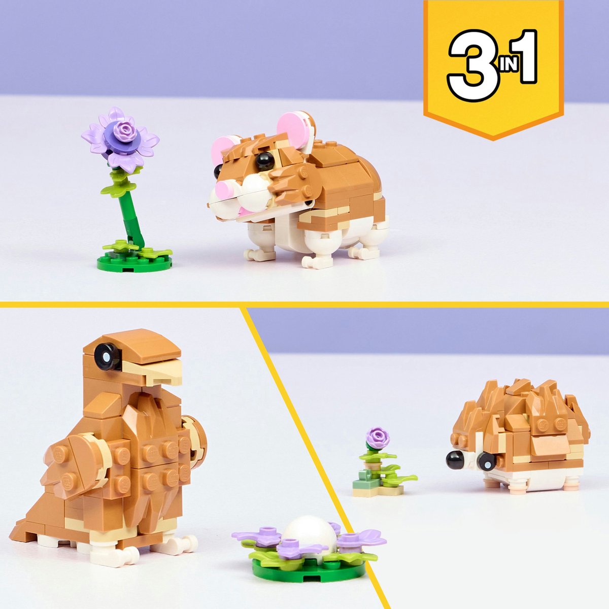 LEGO® Creator 3in1 Schattige Hamster met Bloem - 31376 — afbeelding 5