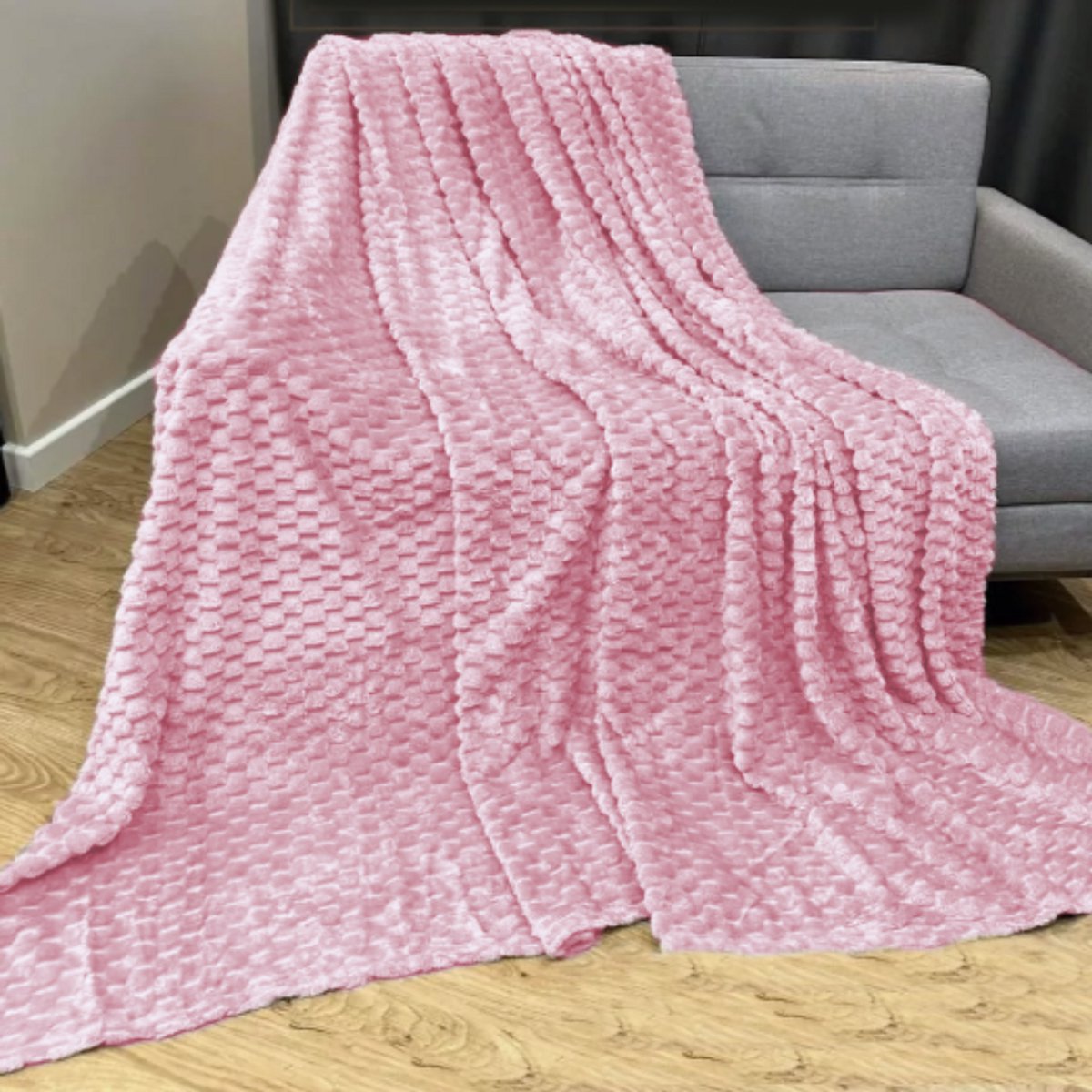More&Deco Serie - Roze Tłoczona Bedsprei - 160x200 cm - Polyester - Geschikt als Geschenk