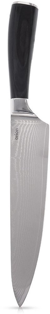 Orion Damascus Serie - Damaststalen Koksmes - 33,5 cm - Houten Handvat - Ergonomisch Ontwerp