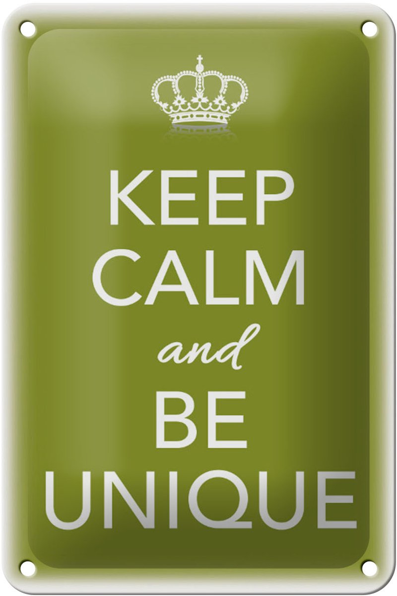 Blechschild Spruch 12x18cm Keep Calm and be unique