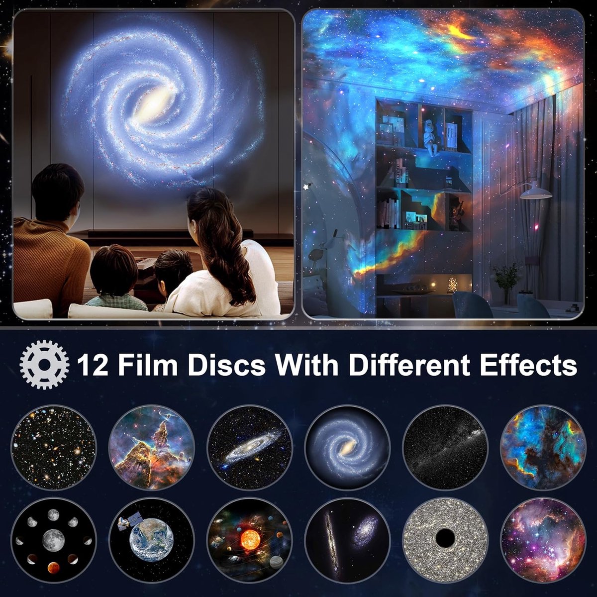 Galaxy Projector - Premium 13-in-1 Projectorlamp - Sterren projector - Sterrenprojector Planetarium - Sterrenhemel - Nachtlampje - Sterrenhemel Projector - Sterrenlamp - Galaxy Lamp - Heelal - Universum - Mobstore – foto 3