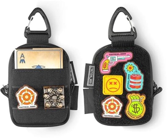 Foto: Mini edc organizer a6 500d cordura nylon tas met 2 vakken voor airpods en hoofdtelefoon