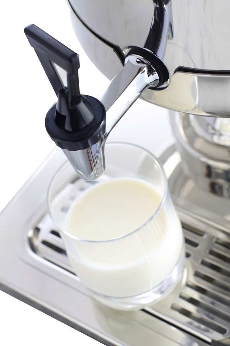 HENDI Melkdispenser – 10,5L – Roestvast staal – Met ijs-cilinder koeling – Non-drip kraan