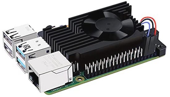 Raspberry Pi 4 Aluminium Koellichaam met PWM Ventilator - Optimale Koeling voor je Projecten