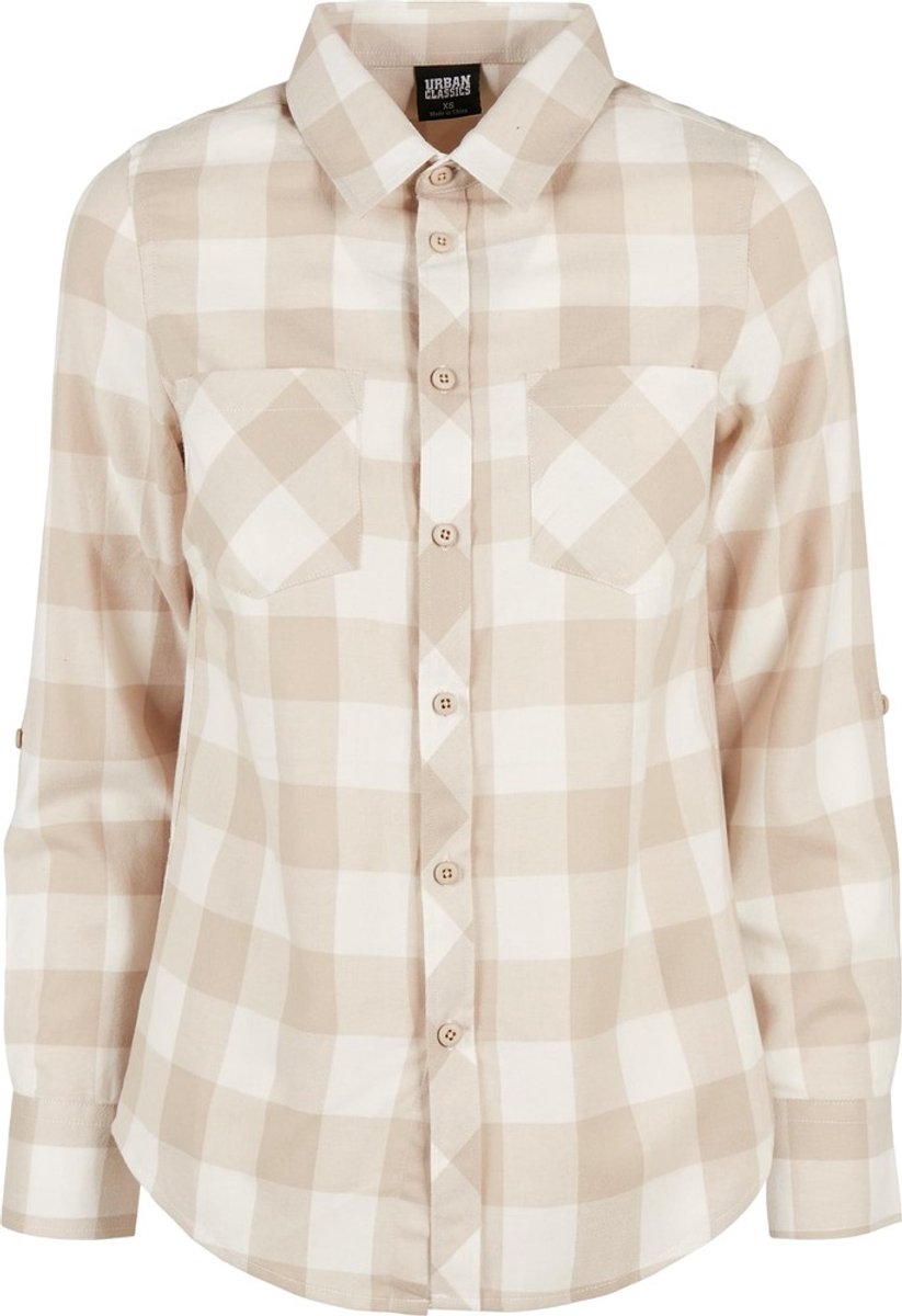 Urban Classics Turnup Checked Flanell Blouse 3XL Creme