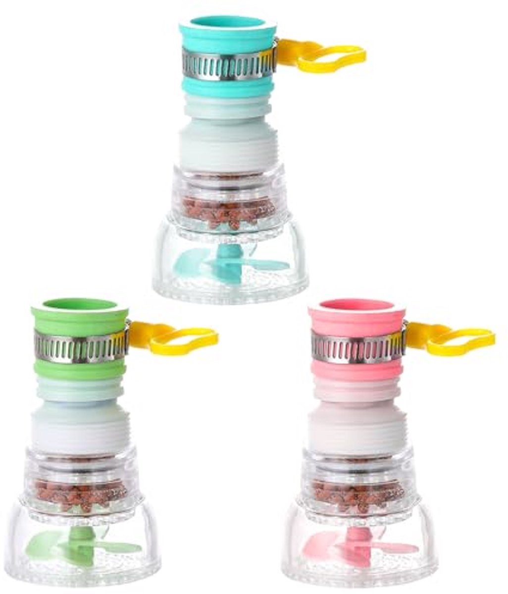 Waterkraanfilter, roterend bladfilter, intrekbaar kraanwaterfilter, 360° roterend filter voor keuken en badkamer om verontreinigende stoffen uit water te verwijderen