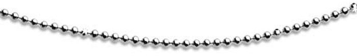 Kogelhalsketting in gerhodineerd 925 Sterling Zilver - 45 cm