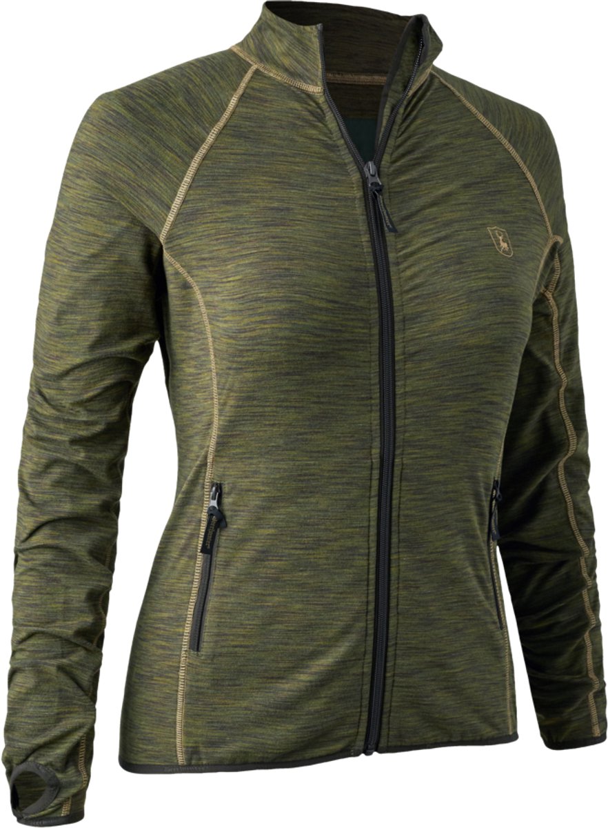 Deerhunter Lady Insulated Fleece melange outdoorvest warme vest Scandinavishe vest Groen