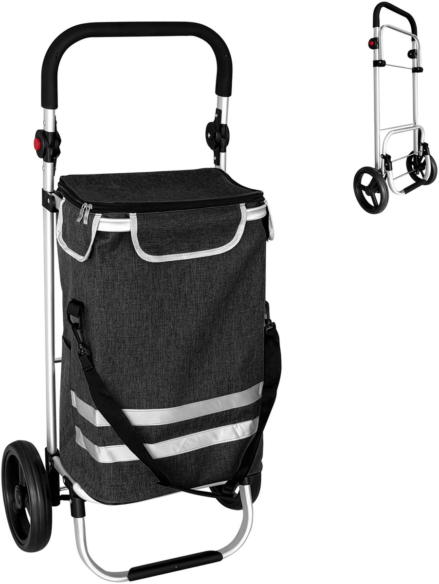 Boodschappentrolley - zwart - 45 l - met wielen