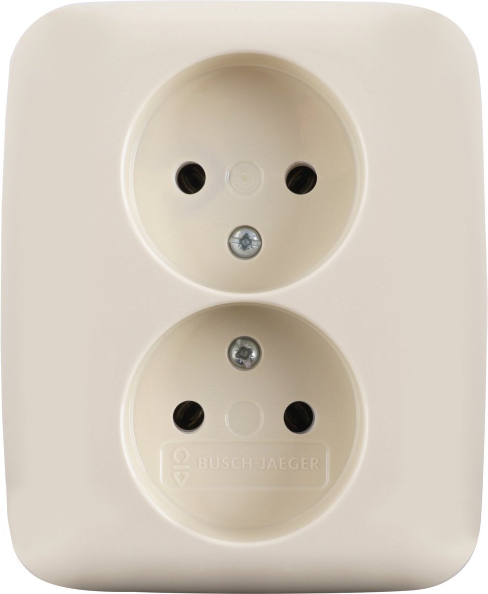 Busch-Jaeger SI contactdoos - inbouw - 2-voudig - crème
