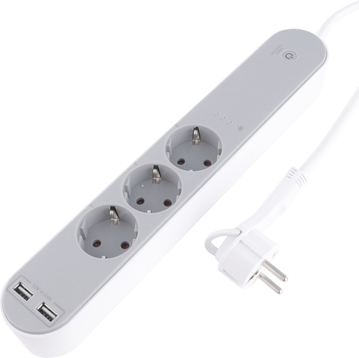 Q-Link stekkerdoos - 3-voudig - randaarde - WIFI meter - 3 x 1.5 mmÂ² - 1.5 m - wit