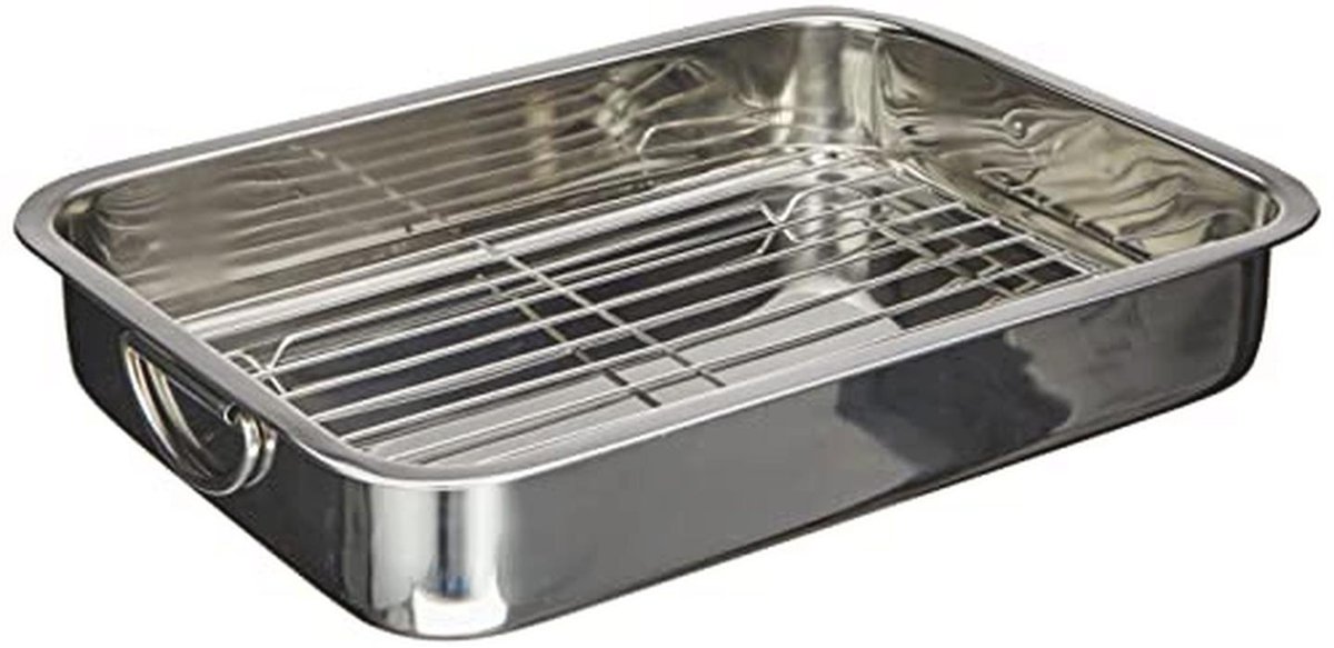 Vierkante RVS Pan met Inzetstuk 40 cm
