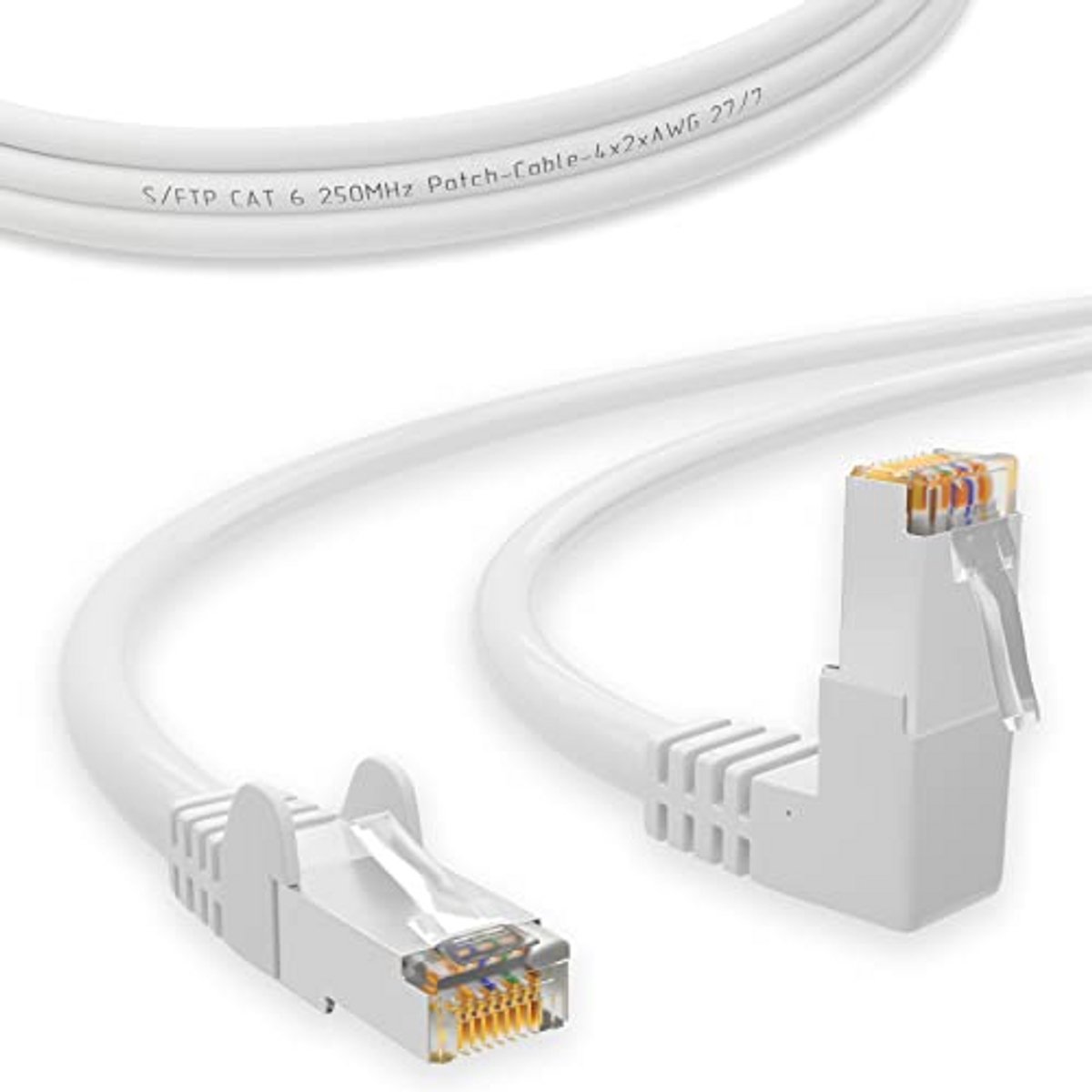 Netwerk Ethernet Kabel RJ45 Hoek 90° 2m Cat 6