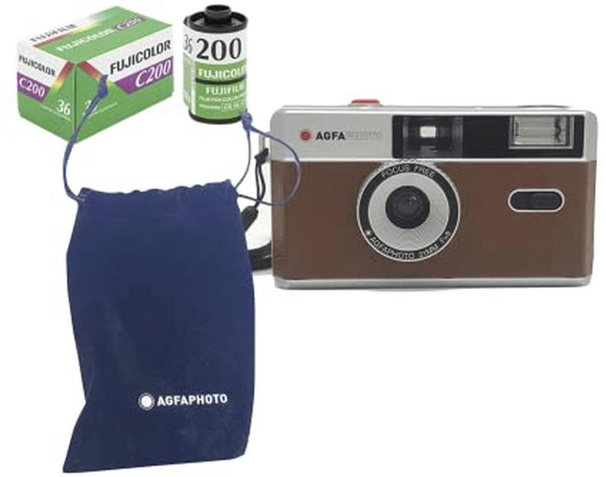 AgfaPhoto analog 35mm photo camera set (color film + battery)
