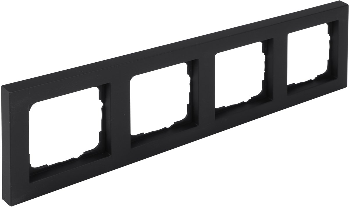 Gira E2 afdekraam - inbouw - 4-voudig verticaal/horizontaal - zwart