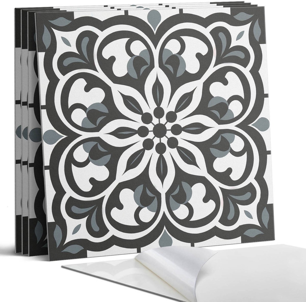 Coloray Wandpanelen Zelfklevend - Bloemenpatroon met versieringen Zelfklevende Wandpanelen