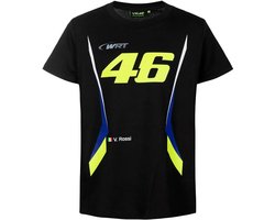 Unisex Volwassenen T-Shirt VR46 Wrt Line Zwart Moto Sport Kleding