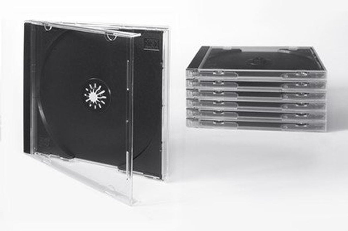 Standaard CD Jewel Case Transparant en Zwart - 50 Stuks