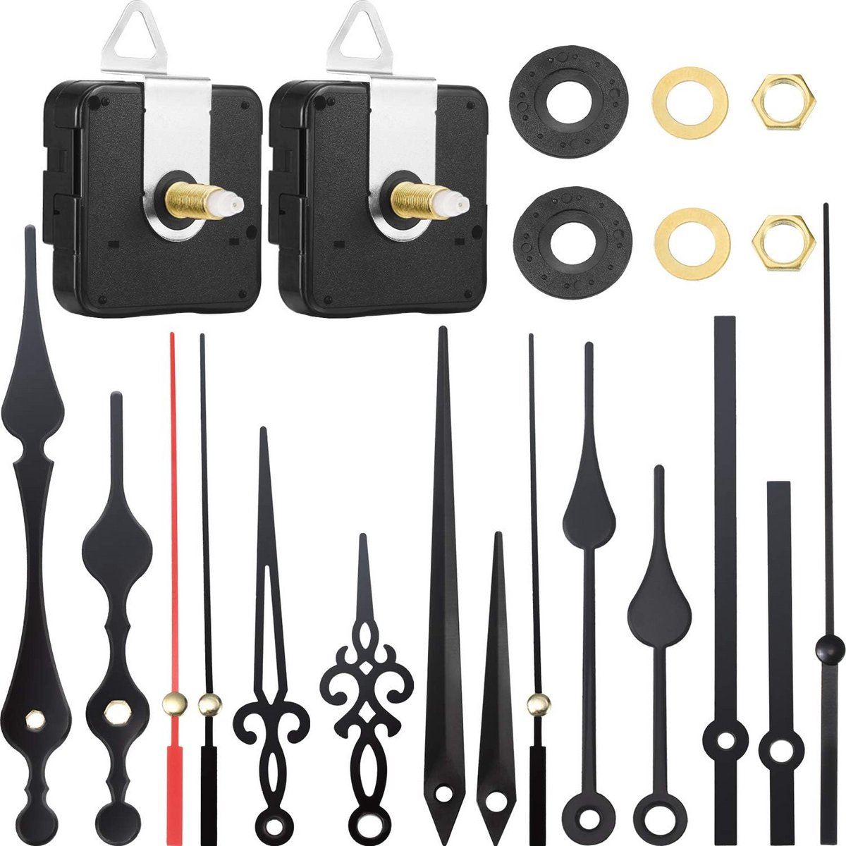 2 stuks klokmechanisme voor stille wandklokken