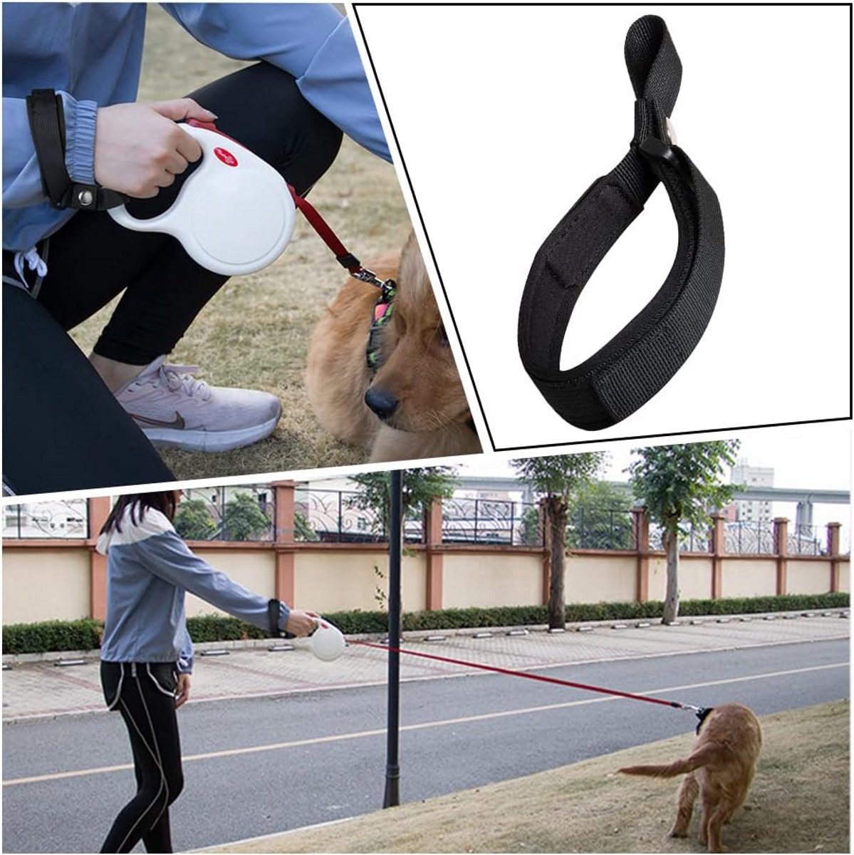 Handsfree Hondenlijn Polsband Veiligheidsgordel Intrekbaar voor Middelgrote tot Grote Honden thumbnail 4