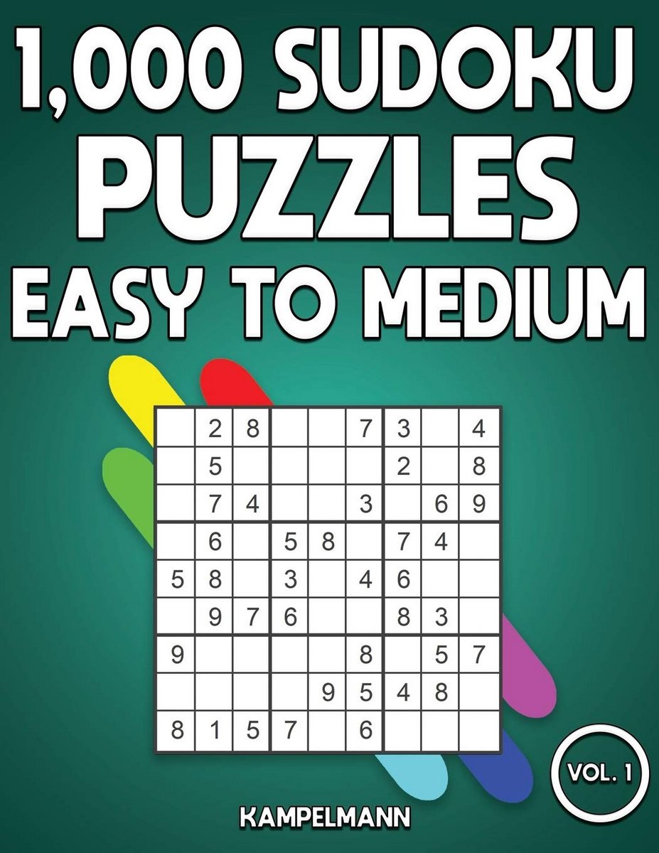 1000 Sudoku Puzzels Makkelijk tot Medium - Groot Formaat Puzzelboek voor Volwassenen met Oplossingen
