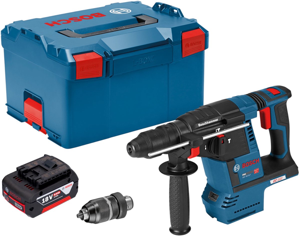 Bosch GBH 18V-26 F Professional accuboormachine 18 V 2,6 J SDS plus Brushless + 1x accu 5,0 Ah + L-Boxx - zonder oplader